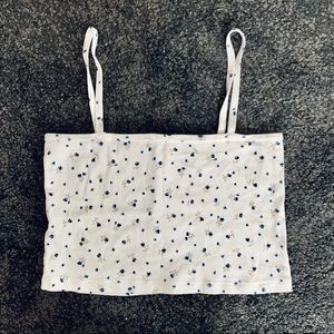 Brandy Melville blue/cream floral Faye tank